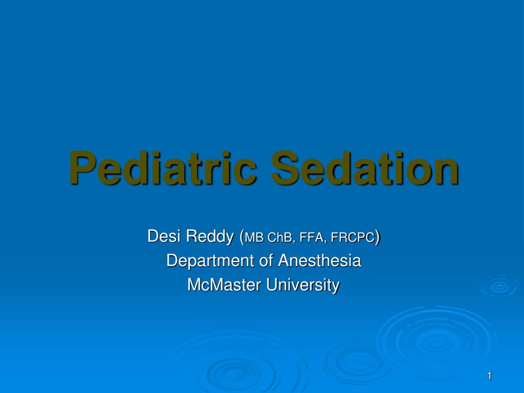 Pediatric Sedation - slide 1