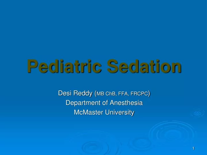 pediatric sedation