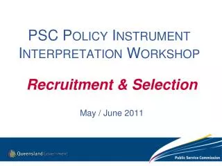 PSC Policy Instrument Interpretation Workshop