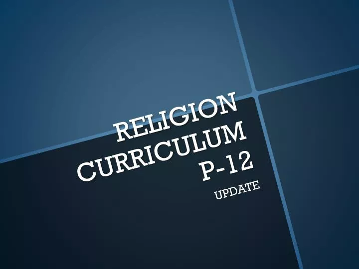 religion curriculum p 12