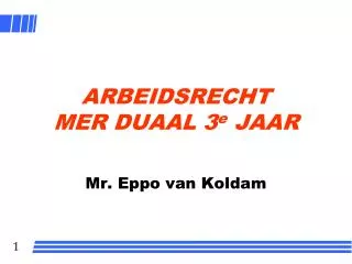arbeidsrecht mer duaal 3 e jaar