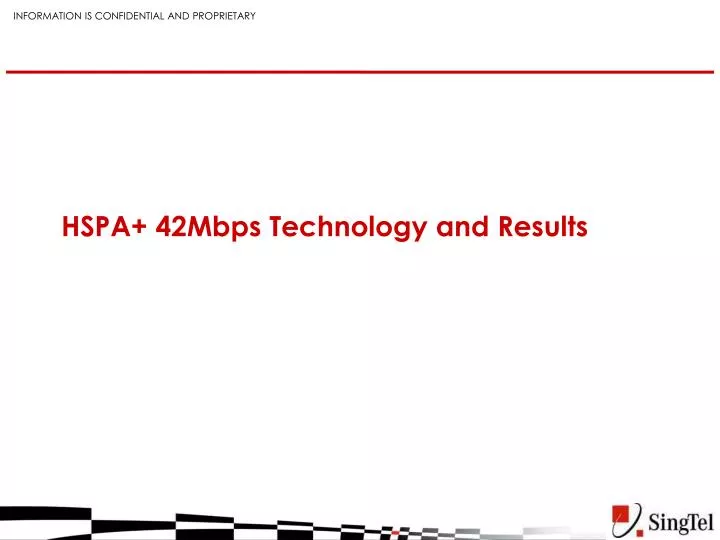 hspa 42mbps technology and results