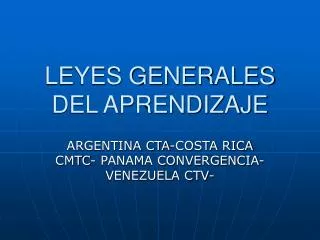 leyes generales del aprendizaje