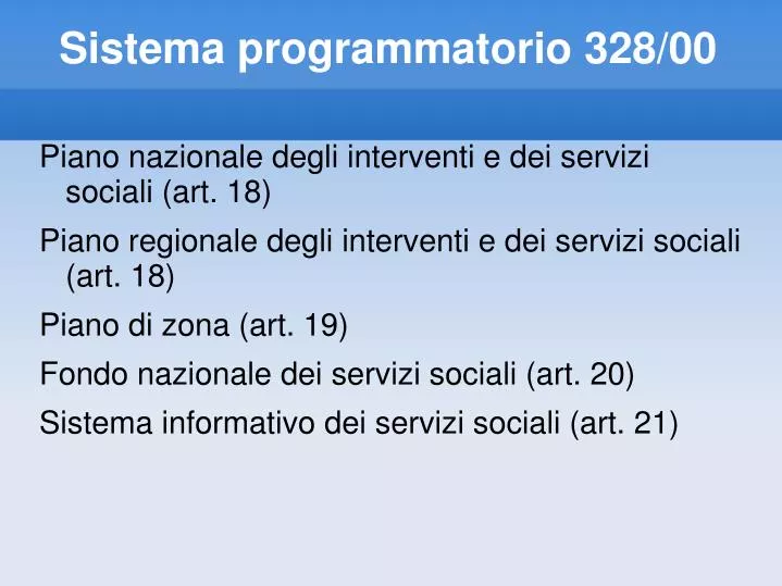 sistema programmatorio 328 00