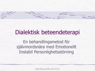 dialektisk beteendeterapi