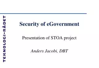 Security of eGovernment