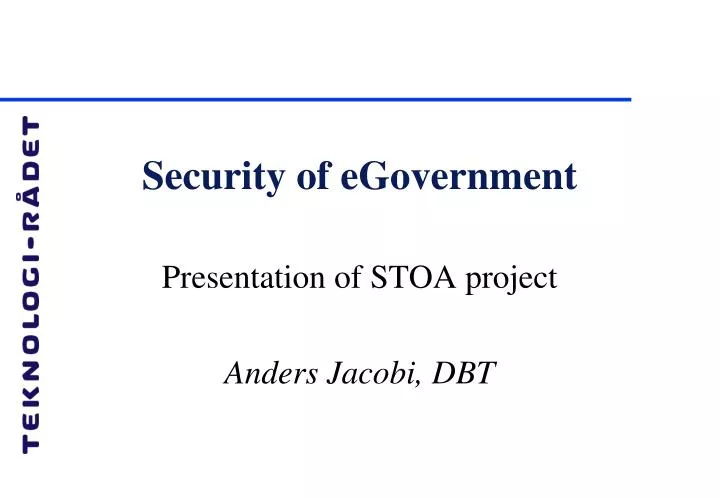 security of egovernment