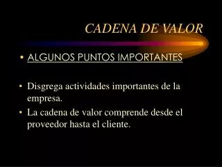 cadena de valor