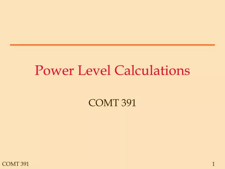 power level calculations