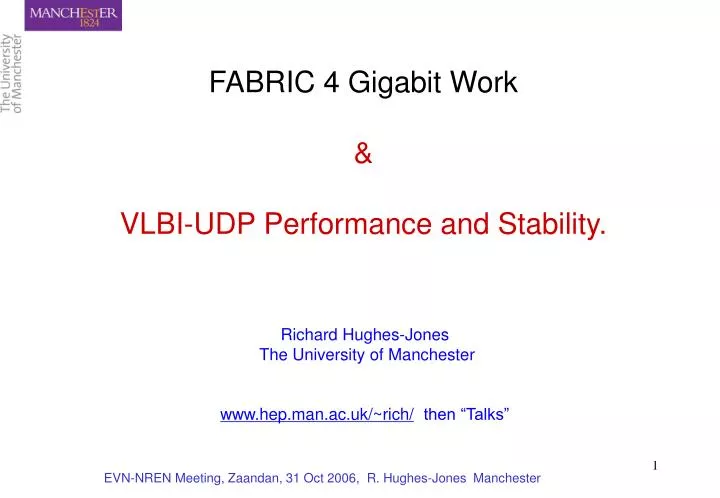 fabric 4 gigabit work vlbi udp performance and stability