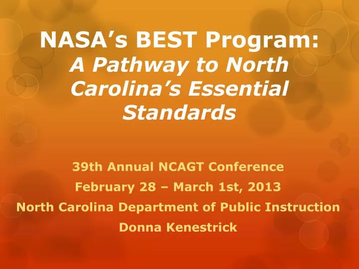 nasa s best program a pathway to north carolina s essential standards