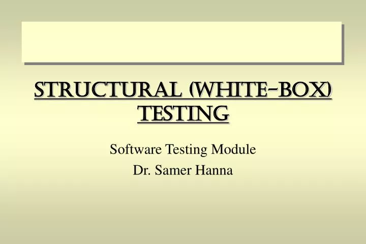 structural white box testing