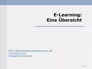 e learning eine bersicht