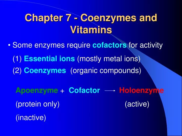 chapter 7 coenzymes and vitamins
