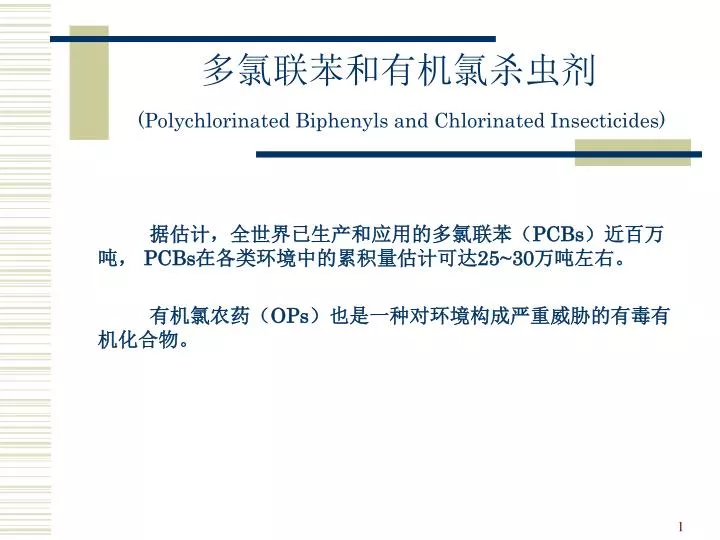 polychlorinated biphenyls and chlorinated insecticides