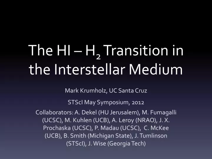 the hi h 2 transition in the interstellar medium