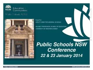Public Schools NSW Conference 22 &amp; 23 January 2014
