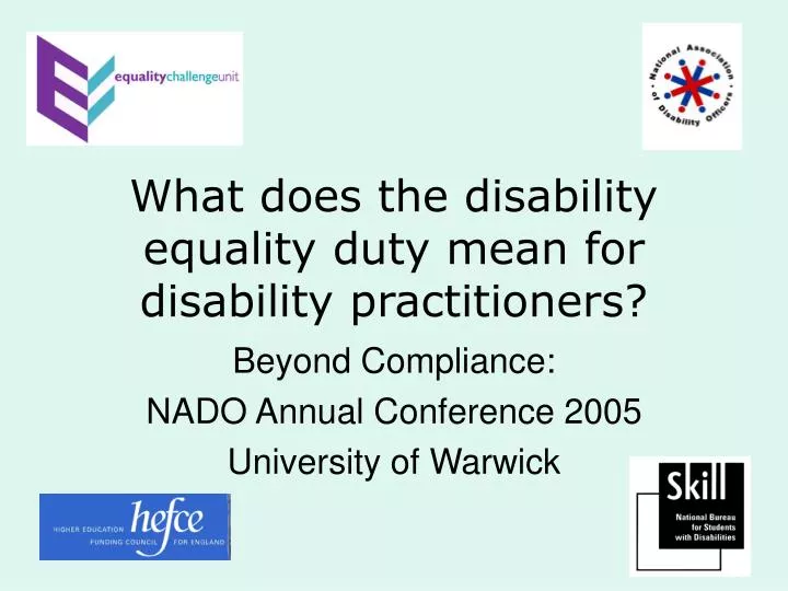 what does the disability equality duty mean for disability practitioners