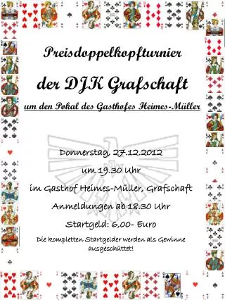 Preisdoppelkopfturnier der DJK Grafschaft um den Pokal des Gasthofes Heimes-Müller