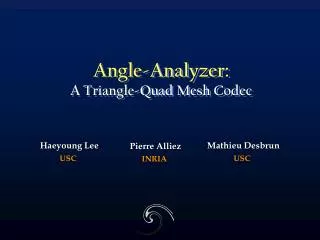 Angle-Analyzer: A Triangle-Quad Mesh Codec