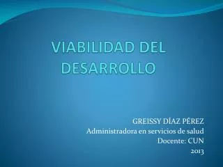 viabilidad del desarrollo