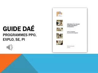 guide da programmes ppo explo se pi