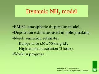 Dynamic NH 3 model