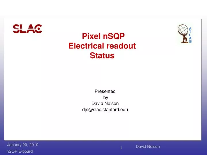pixel nsqp electrical readout status