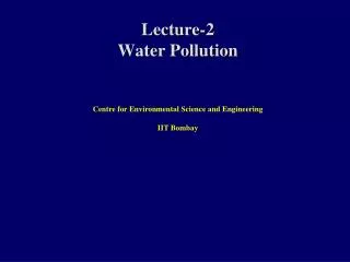 Lecture-2 Water Pollution