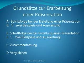 grunds tze zur erarbeitung einer pr sentation