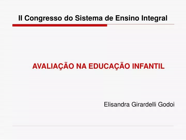 ii congresso do sistema de ensino integral