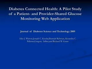 Journal of Diabetes Science and Technology 2009