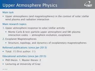 Upper Atmosphere Physics