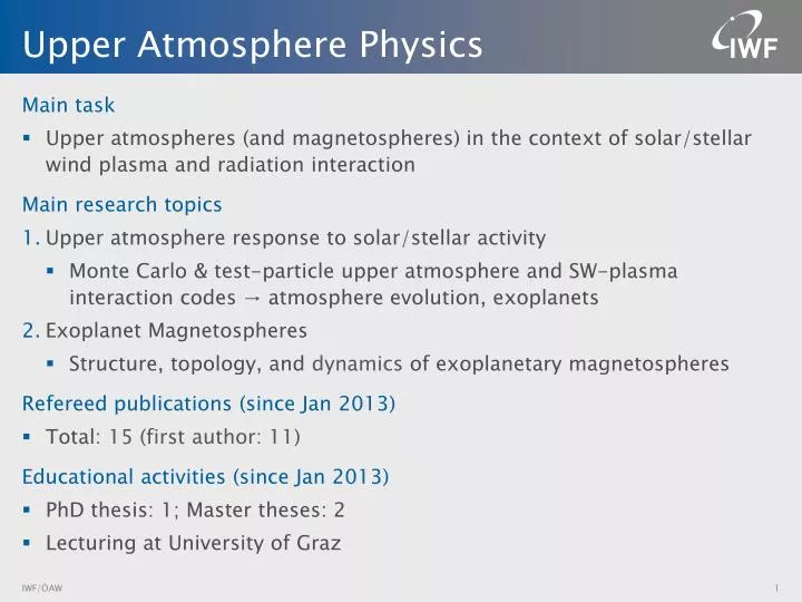 upper atmosphere physics