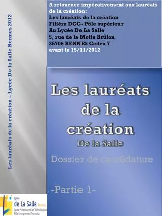 dossier de candidature partie 1