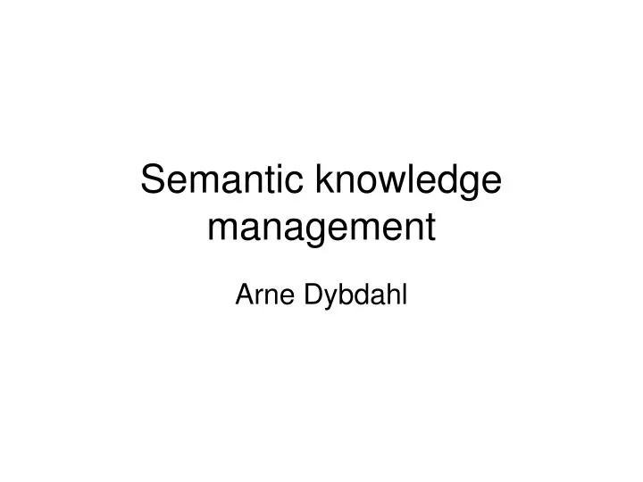 semantic knowledge management