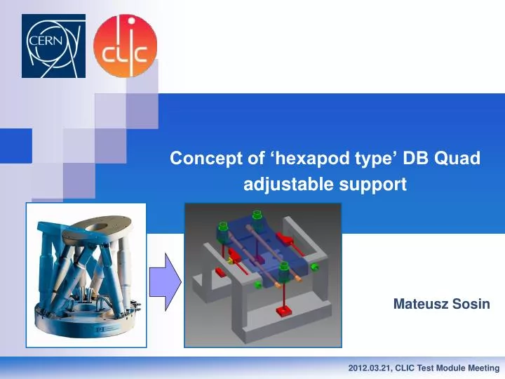 concept of hexapod type db quad adjustable support
