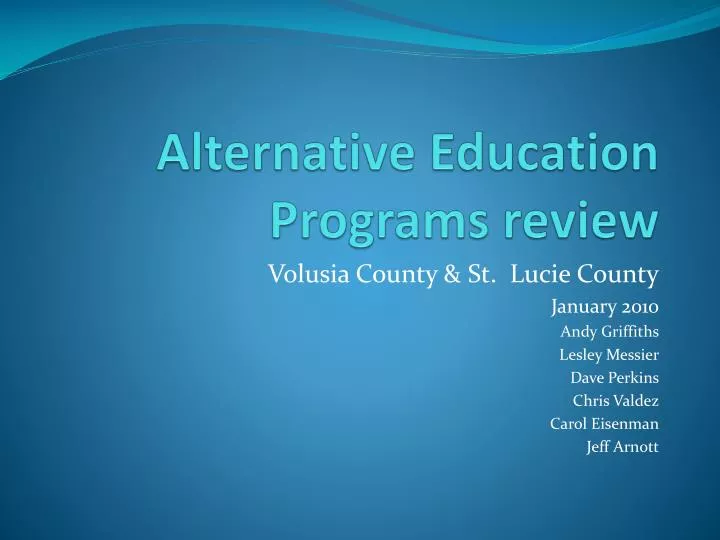 alternative education programs review