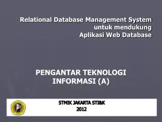 relational database management system untuk mendukung aplikasi web database