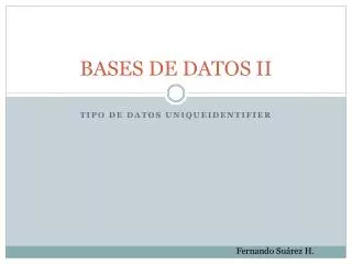 bases de datos ii