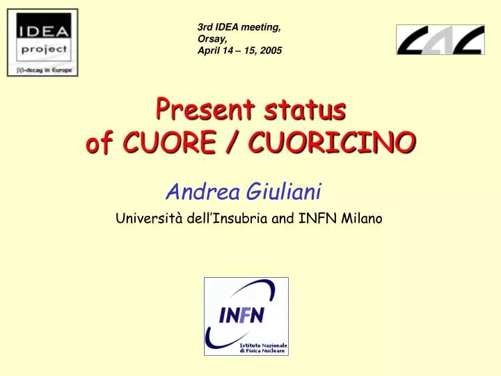 present status of cuore cuoricino