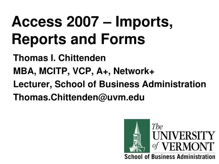 access 2007 imports reports and forms
