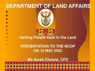 DEPARTMENT OF LAND AFFAIRS