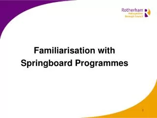 Familiarisation with Springboard Programmes