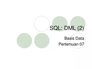 sql dml 2