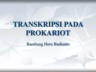 transkripsi pada prokariot