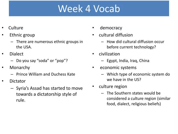 week 4 vocab