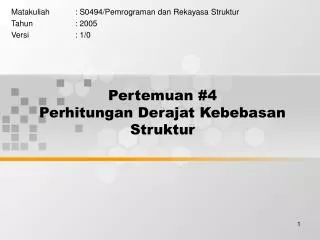 pertemuan 4 perhitungan derajat kebebasan struktur