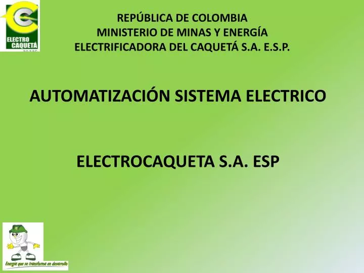 automatizaci n sistema electrico electrocaqueta s a esp