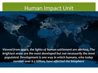 Human Impact Unit